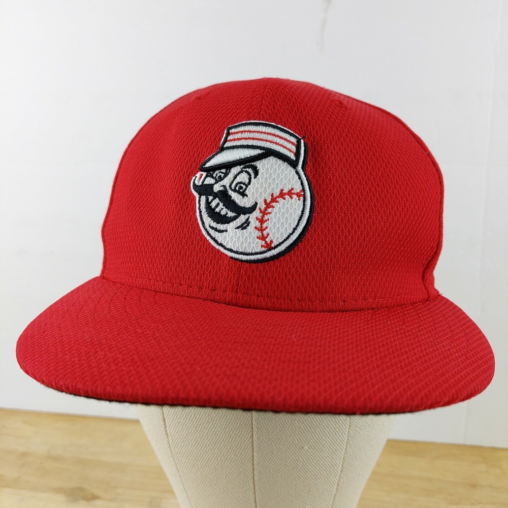 New Era Cincinnati Reds Hat Mens 7 Red Mr Redlegs 59FIFTY Fitted Diamond Era